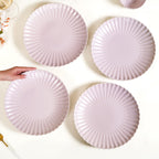 Ceramic Dinner Plates Lilac Scallop Set Of 4 10 Inch