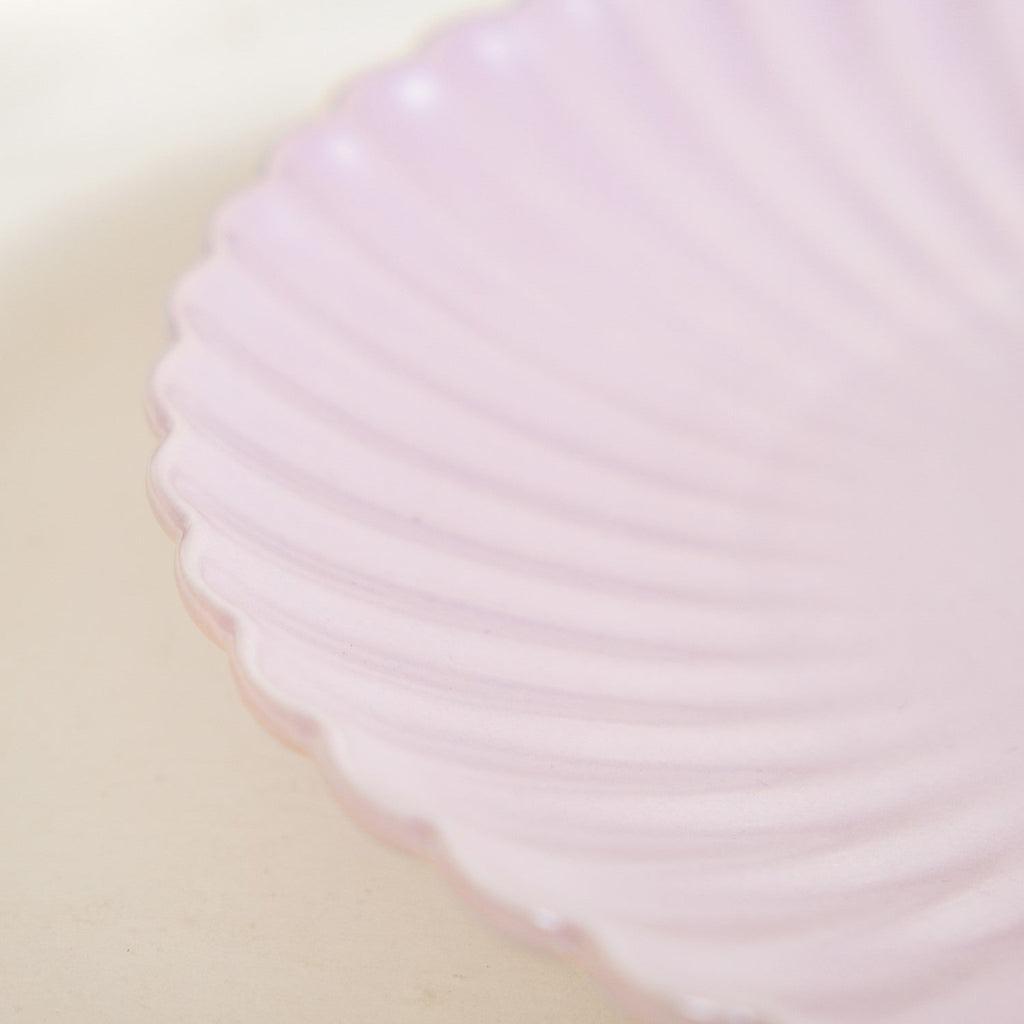 Ceramic Dinner Plates Lilac Scallop Set Of 4 10 Inch