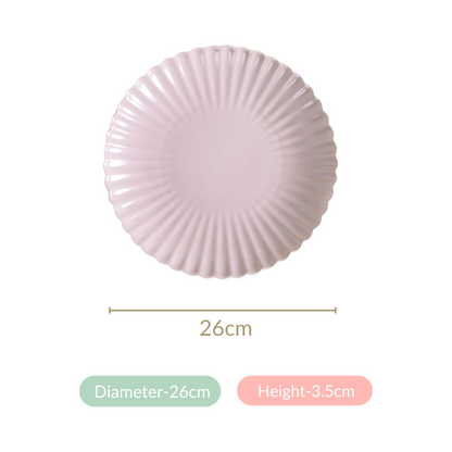 Ceramic Dinner Plates Lilac Scallop Set Of 4 10 Inch