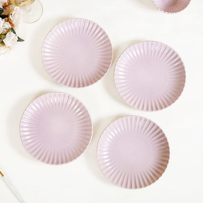 Scallop Lilac Snack Plates Set Of 4 8 Inch