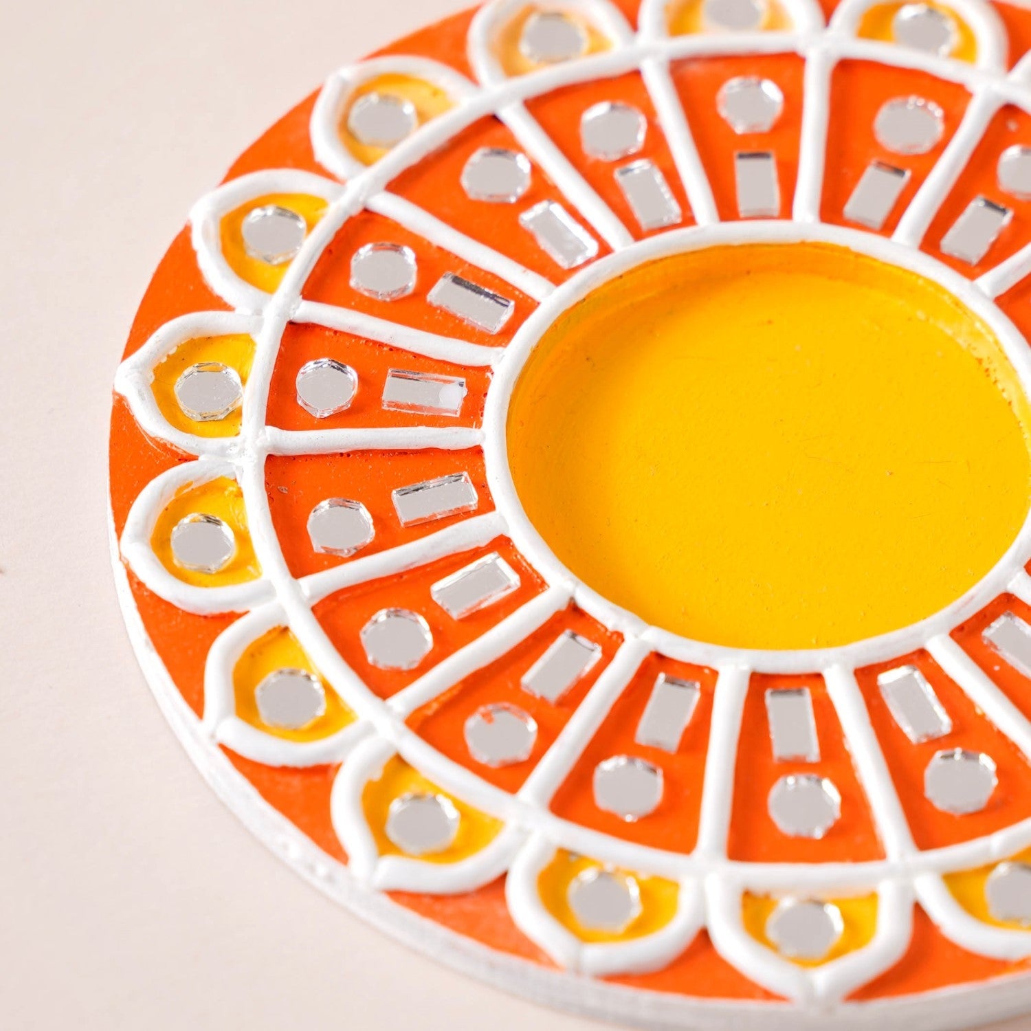 Mandala Lippan Art Tealight Candle Holder Set Of 4