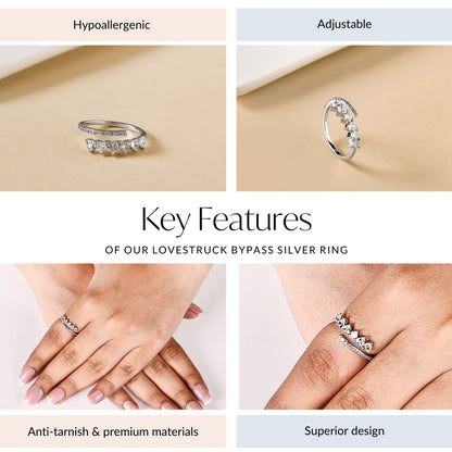 Lovestruck Bypass Silver Ring