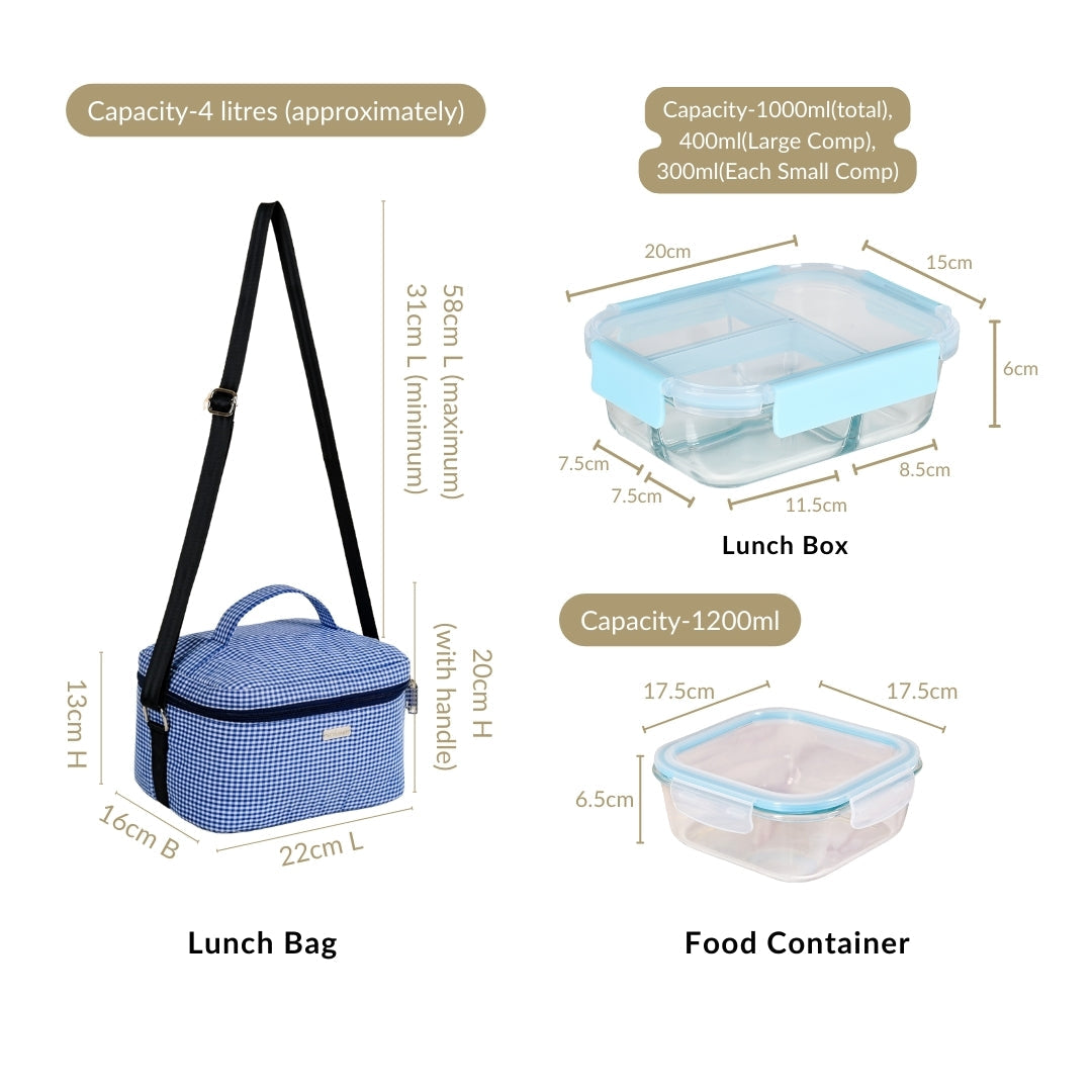 Lunch Companion Insulated Lunch Bag And Tiffin Set