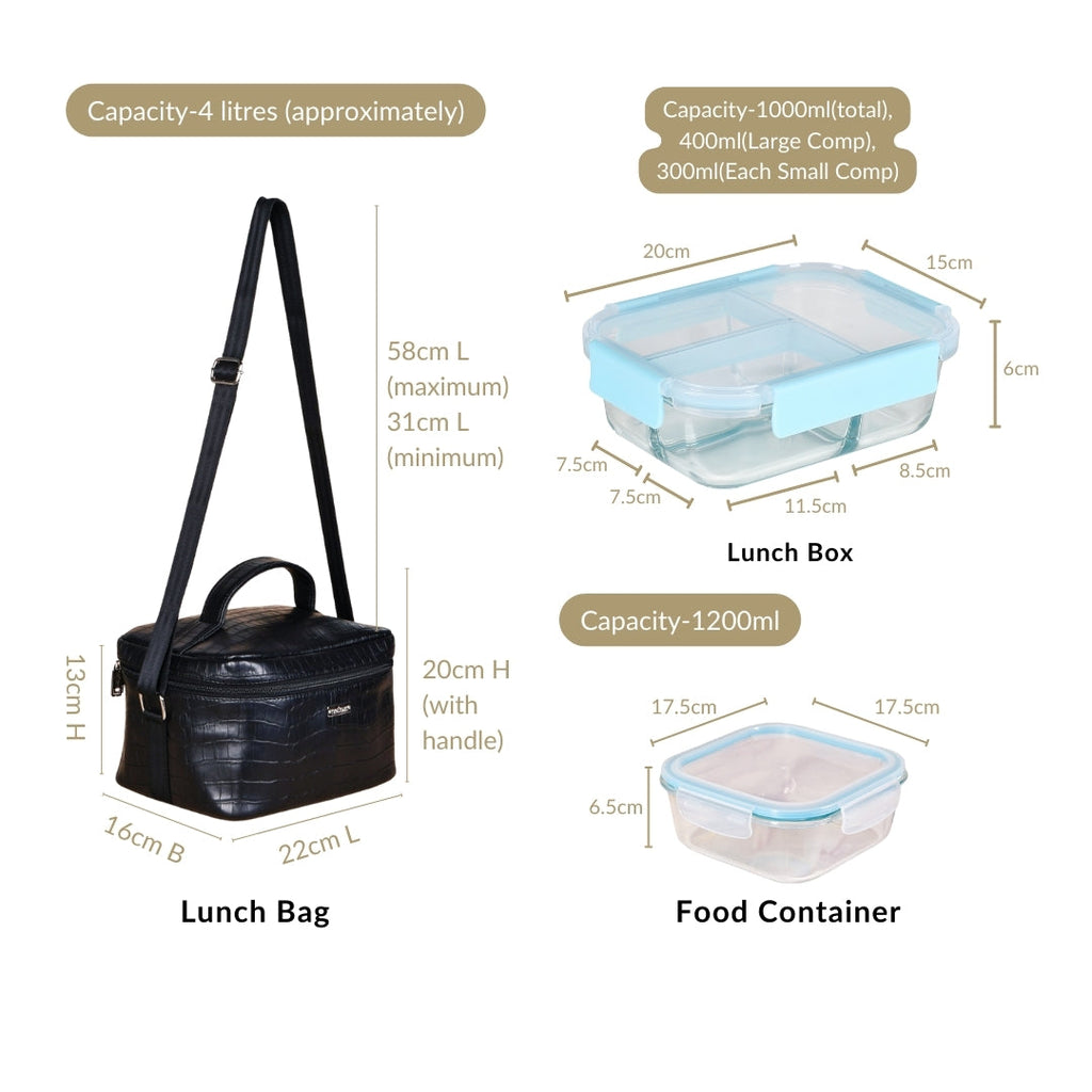Insulated Lunch Bag With Microwave Safe Boxes