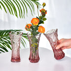 Pink Cut Glass Vase