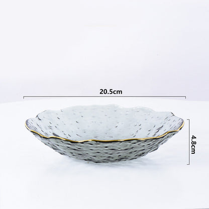 Glass Grey Dish Set of 3