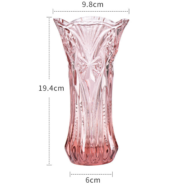 Pink Cut Glass Vase