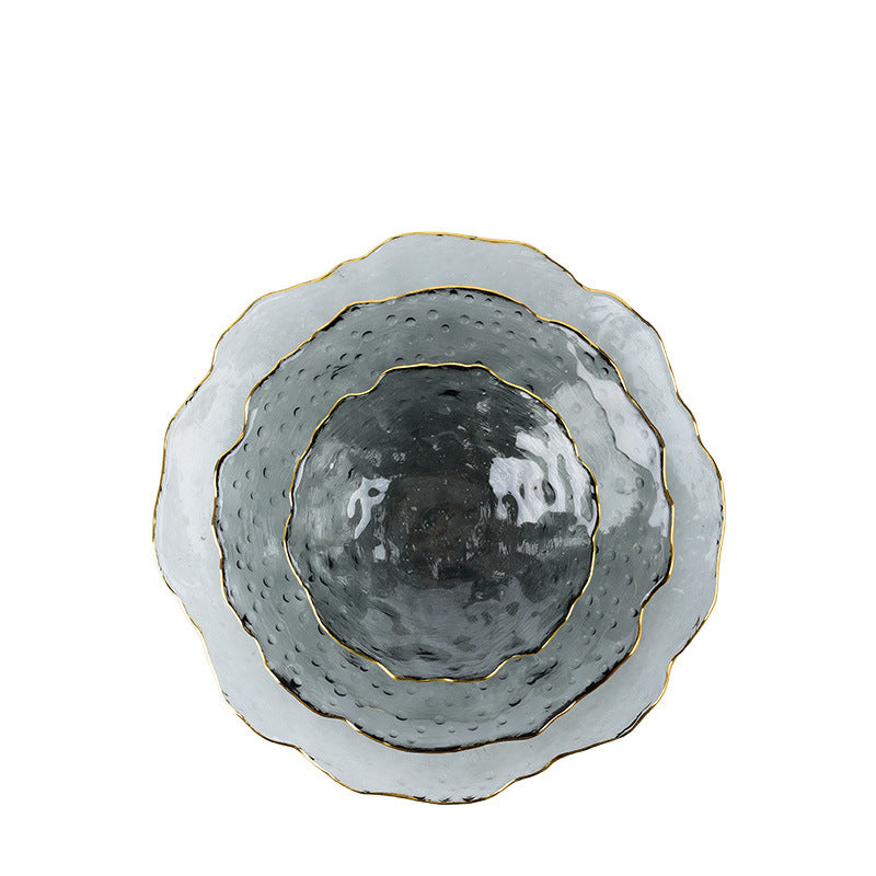 Glass Grey Dish Set of 3