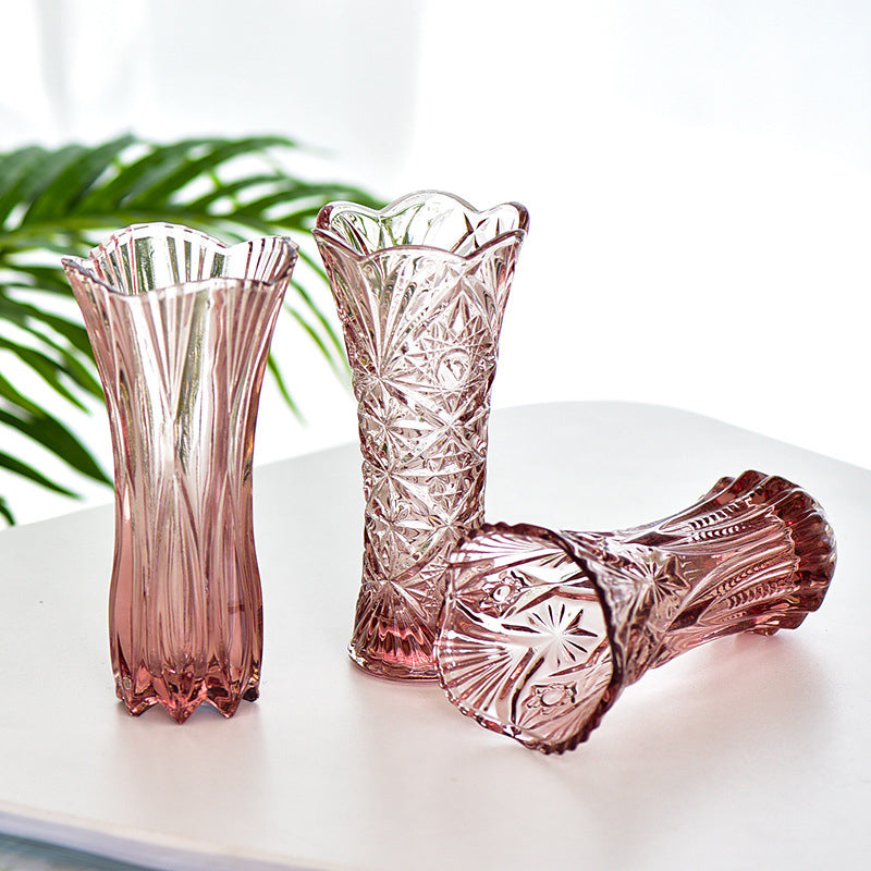 Pink Cut Glass Vase