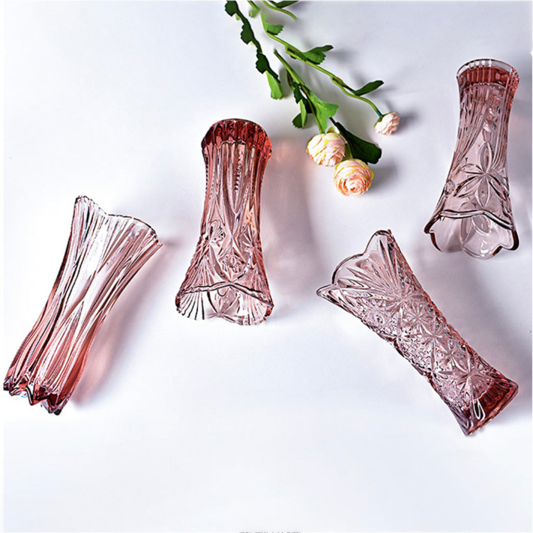 Pink Cut Glass Vase
