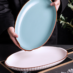 Dune Oval Platter Blue 12 Inch