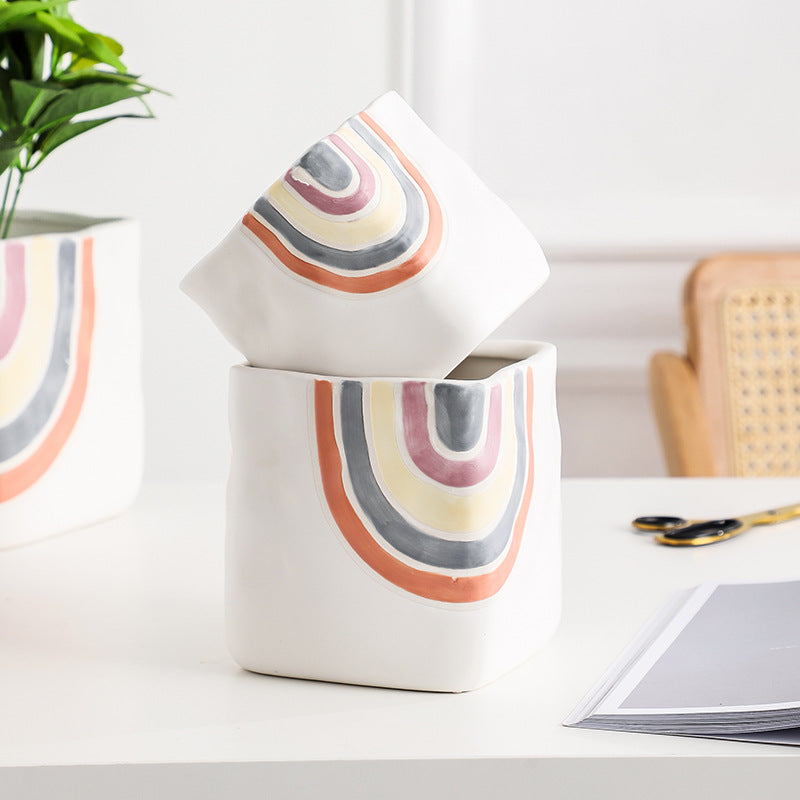Rainbow Square Pot Medium