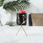 Auric Marble Black Planter with Stand Large