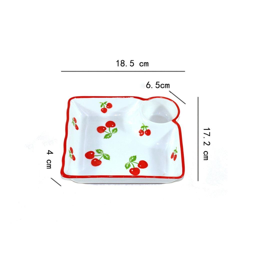 Cherry On Top Sectioned Plate Red