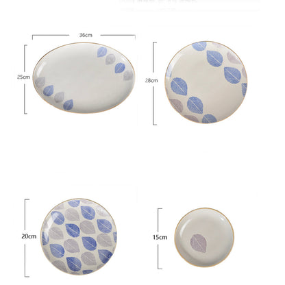 House of Eden Patterned Leaf Dinner Plate 11 Inch