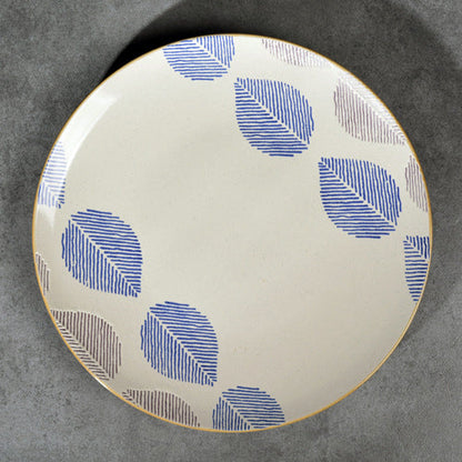 House of Eden Patterned Leaf Dinner Plate 11 Inch