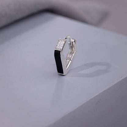 Silver Line Loop Earring For Him