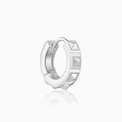 Silver Spike Hoop Earring For Him