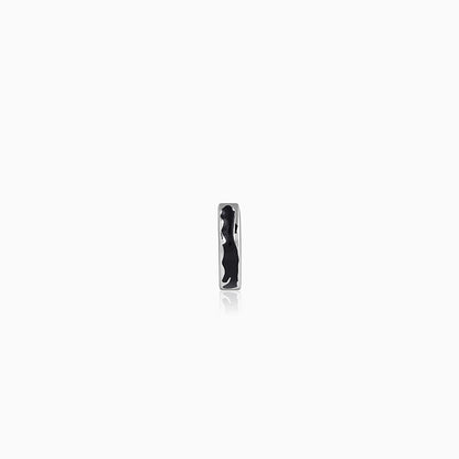 Silver Drip Orbit Hoop Earring For Him