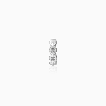 Silver Chain Hoop Earring For Him