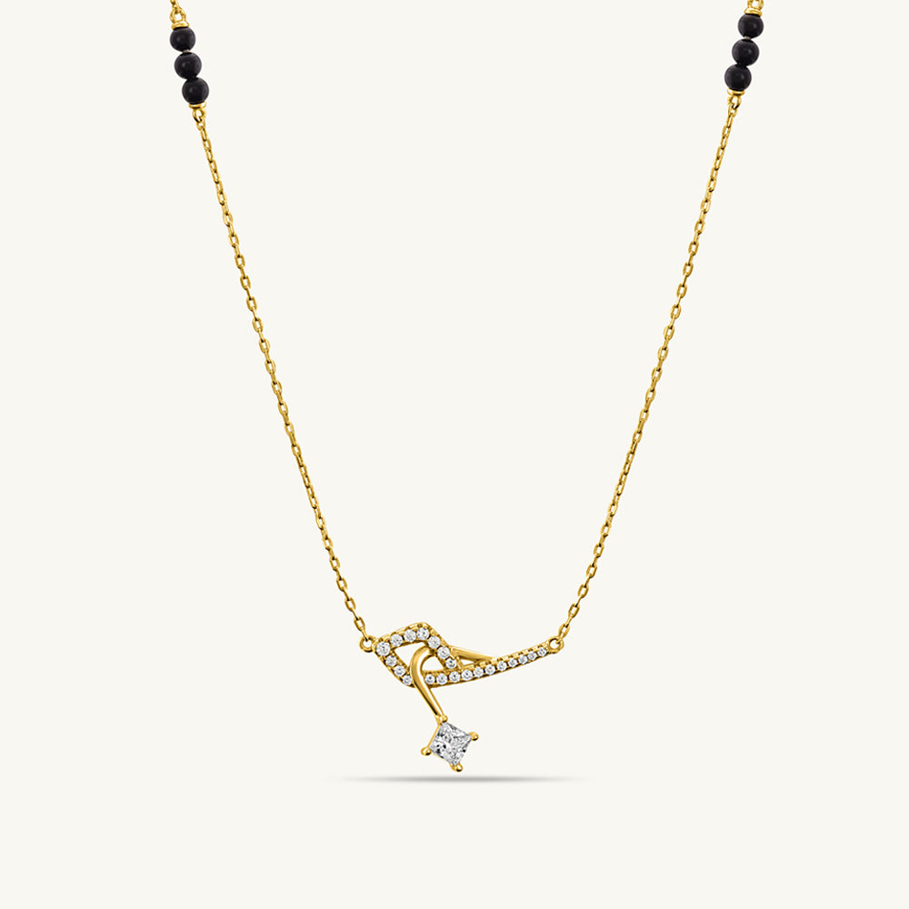 Bow & Arrow Princess-Cut Diamond Mangalsutra | 18k Gold Vermeil