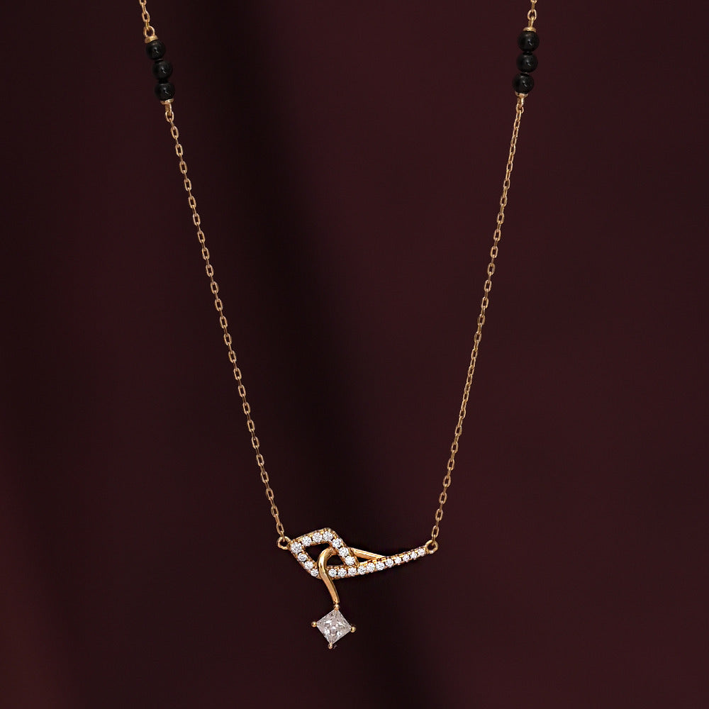 Bow & Arrow Princess-Cut Diamond Mangalsutra | 18k Gold Vermeil