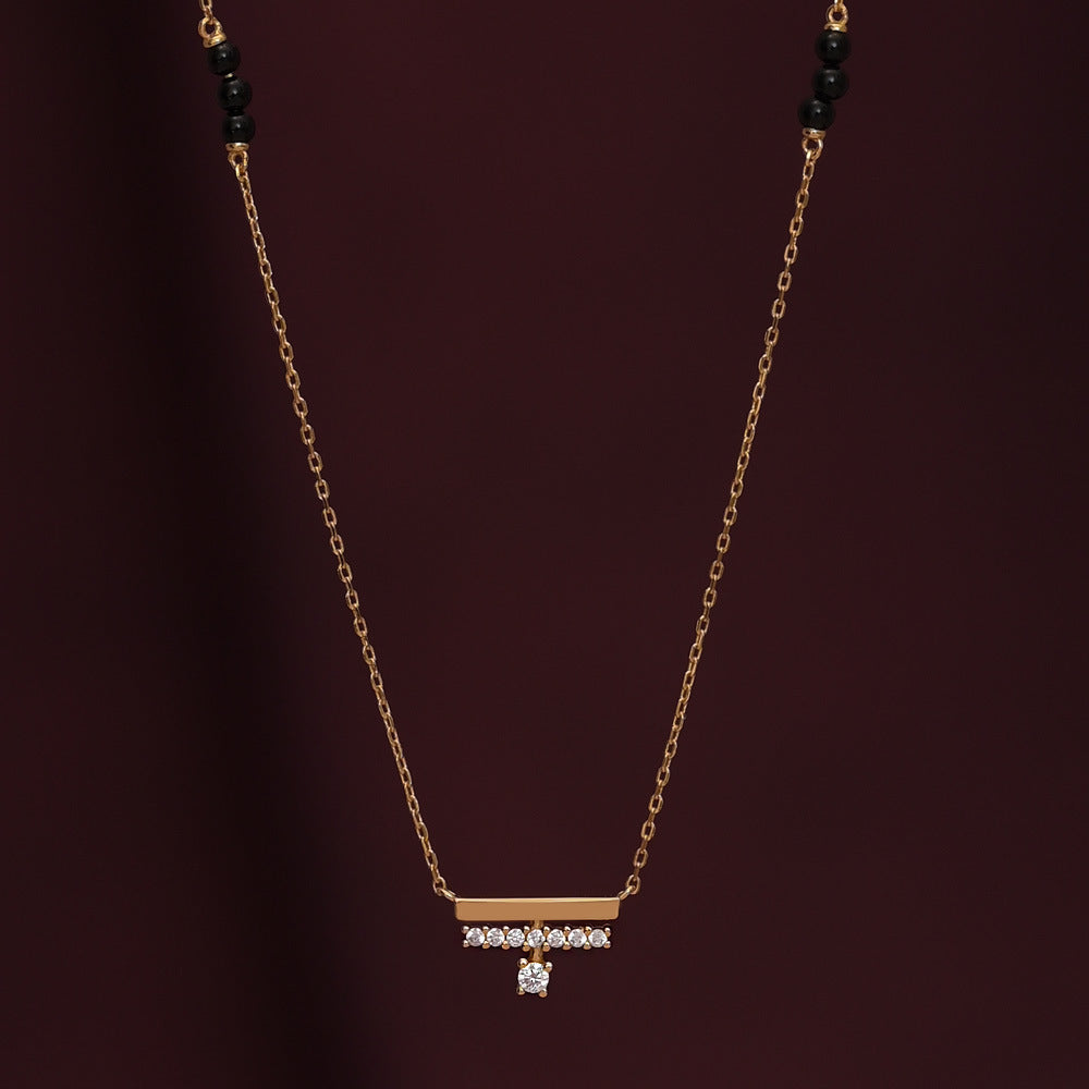 Dainty Diamond Bar Mangalsutra | 18k Gold Vermeil