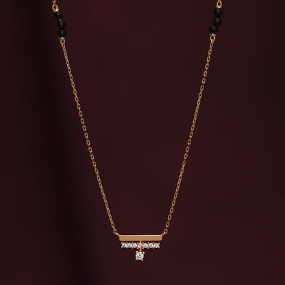 Dainty Diamond Bar Mangalsutra | 18k Gold Vermeil