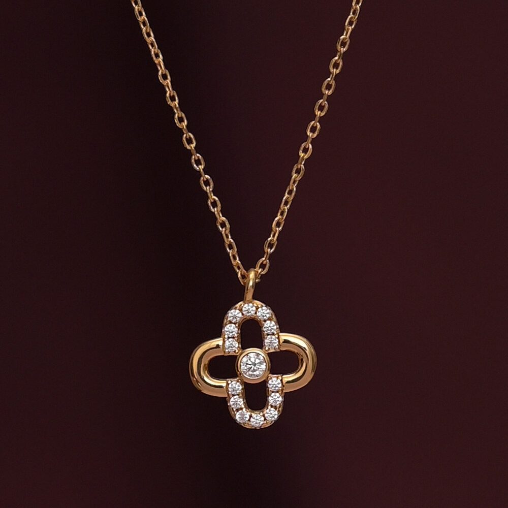 Clover Diamond Studded Mangalsutra | 18k Gold Vermeil