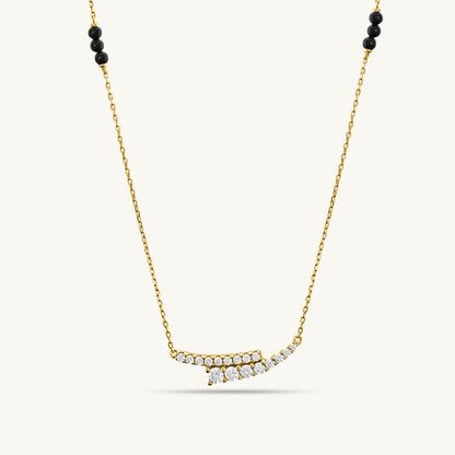 Sparkly Stones Curve Mangalsutra | 18k Gold Vermeil