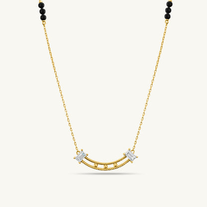 Baguette Stone Dainty Simle Bar Mangalsutra | 18k Gold Vermeil