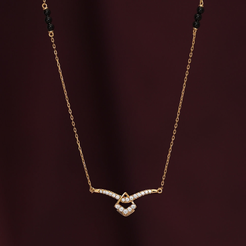Dainty Minimalistic Diamond Mangalsutra | 18k Gold Vermeil