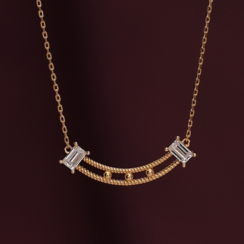 Baguette Stone Dainty Simle Bar Mangalsutra | 18k Gold Vermeil