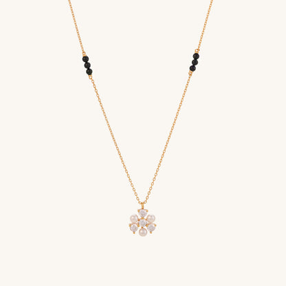 Vintage Pearl Diamond Mangalsutra | 18k Gold Vermeil