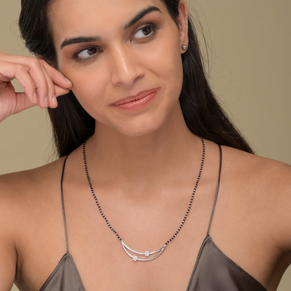 Celestial Blossom Silver Mangalsutra