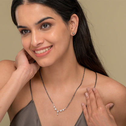 Silver Blossom Mangalsutra