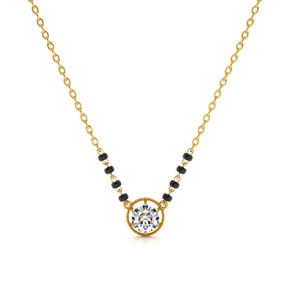 Solitaire Antique Aura 9KT Gold Lab Grown Diamond Mangalsutra