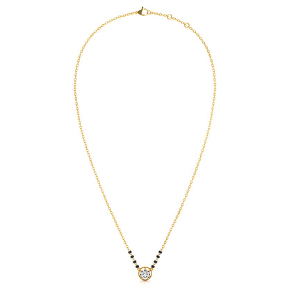 Solitaire Antique Aura 9KT Gold Lab Grown Diamond Mangalsutra