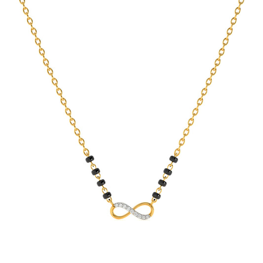 Endless Love Infinity 9KT Gold Lab Grown Diamond Mangalsutra