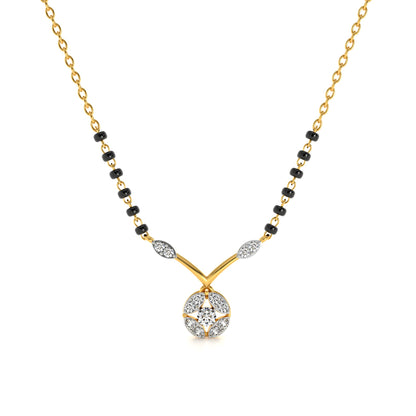 Pure Bond Solitaire 9KT Gold Lab Grown Diamond Mangalsutra