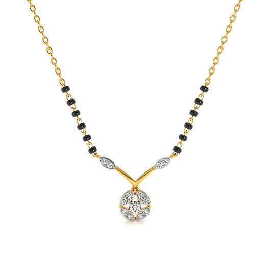 Pure Bond Solitaire 9KT Gold Lab Grown Diamond Mangalsutra
