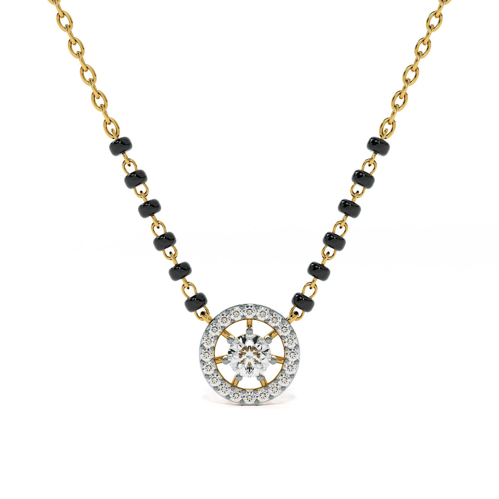 Dazzle Glow Round 9KT Gold Lab Grown Diamond Mangalsutra