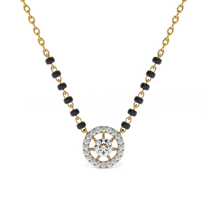 Dazzle Glow Round 9KT Gold Lab Grown Diamond Mangalsutra
