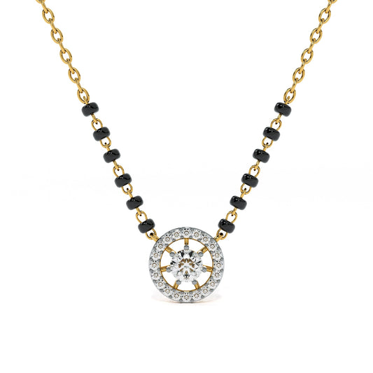 Dazzle Glow Round 9KT Gold Lab Grown Diamond Mangalsutra