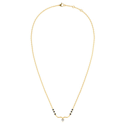 Solitaire Grace Bar 9KT Gold Lab Grown Diamond Mangalsutra
