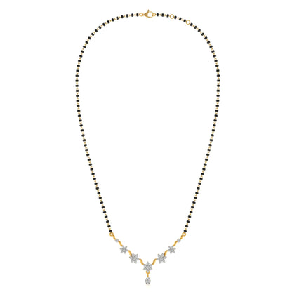 Timeless Petal Glow 9KT Gold Lab Grown Diamond Mangalsutra