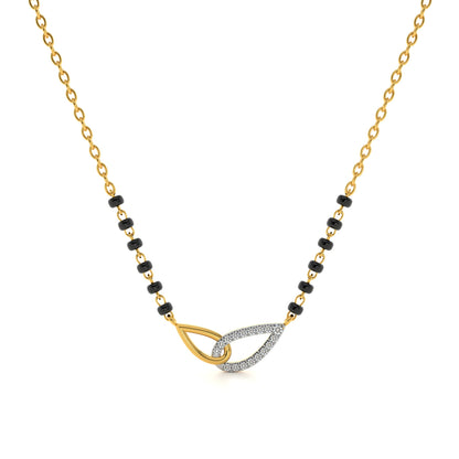 Interlock Bond Loop 9KT Gold Lab Grown Diamond Mangalsutra