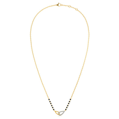 Interlock Bond Loop 9KT Gold Lab Grown Diamond Mangalsutra