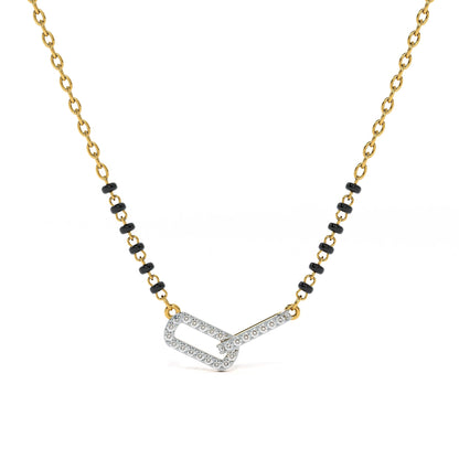Eternal Interlocked Frame 9KT Gold Lab Grown Diamond Mangalsutra