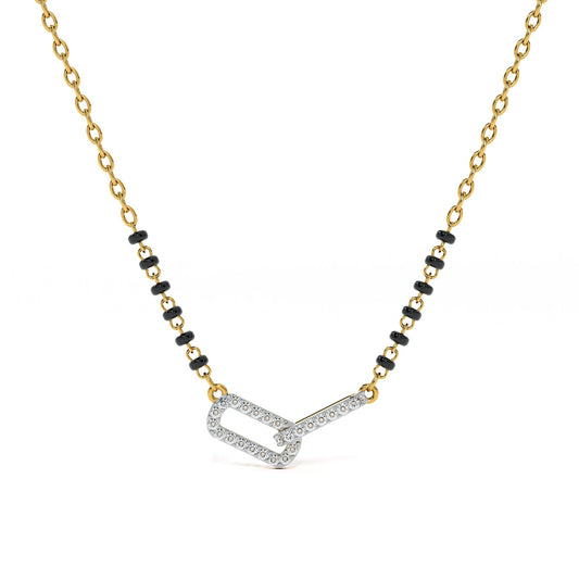 Eternal Interlocked Frame 9KT Gold Lab Grown Diamond Mangalsutra
